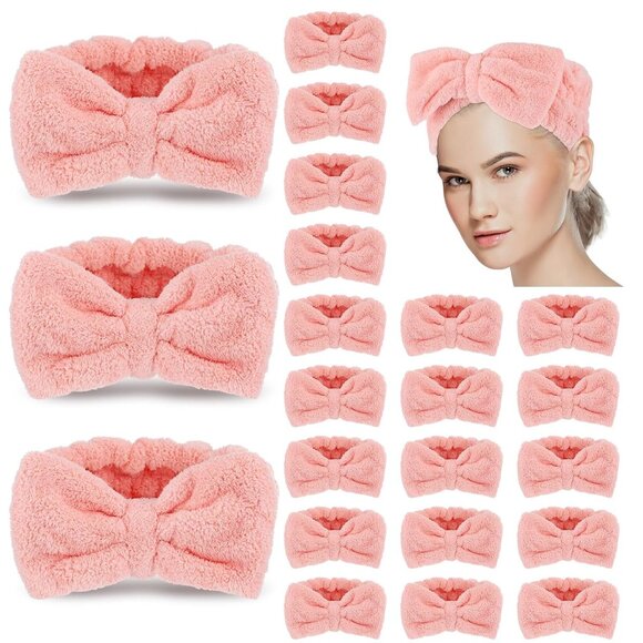 20 Pcs Spa Headband for Women 4 Inches Width Facial Makeup Hair Band Bulk Skinca